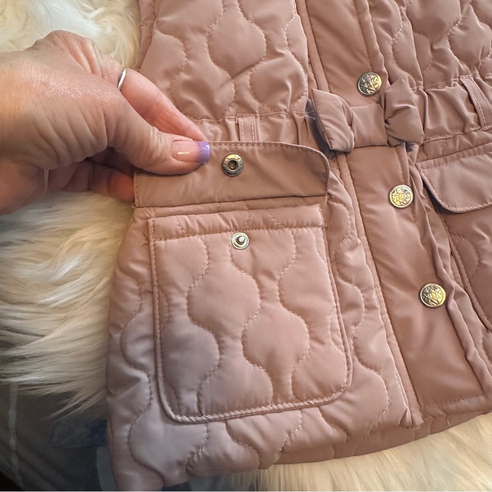Nicole Miller Quilted Hooded Kids Jacket/Vest - Pink sz 4T EUC - Picture 4 of 9